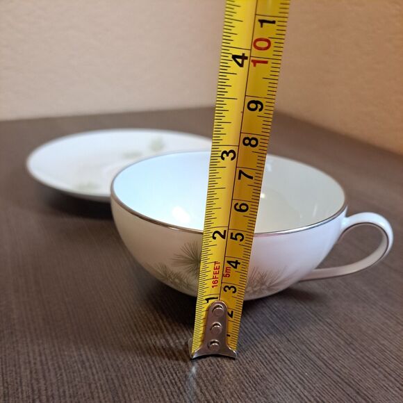 Vintage 1940-60s MCM Vita Craft Bavarian China Greenbriar Tea Cup Saucer White 4 - Picture 8 of 9